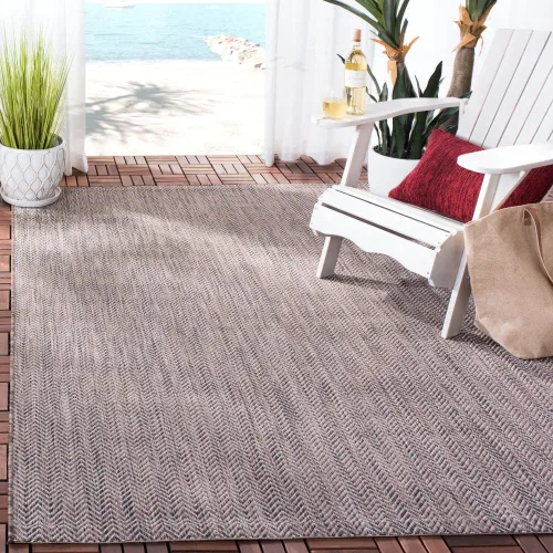 Vista 82 de Safavieh Colección Courtyard CY8022 Alfombra, 2 pies x 3 pulgadas x 5 pies, aguamarina y gris, impermeable, fácil de limpiar, sin pelusa