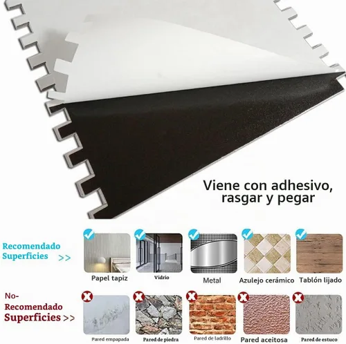 Vista 4 de XUANINY Protector contra salpicaduras para cocina y baño, azulejos autoadhesivos de PVC de grano de piedra, adhesivo de pared 3D de metro (10 hojas)