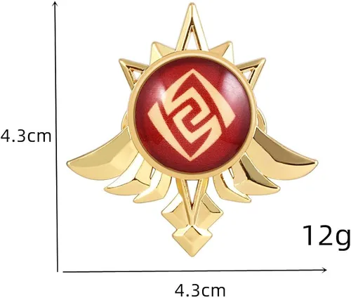 Vista 2 de Genshin Impact Vision Broche luminoso Ojo de Dios - Accesorios para proyectos de juego para mujer Metal Sin gemas