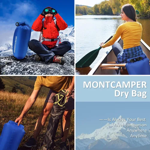 Vista 7 de Bolsa seca impermeable de 30D nailon - Adecuada para senderismo, kayak y rafting - Bolsa de almacenamiento impermeable portátil con cierre de rollo