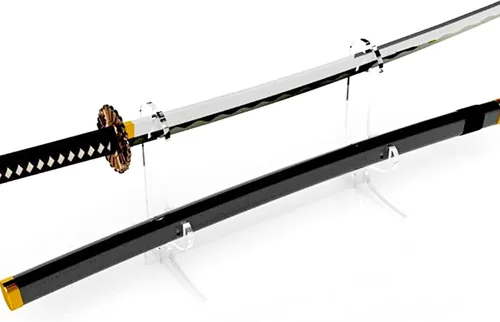 Vista 8 de LEILIN Soporte de espada Katana soporte acrílico de dos capas para espada samurái, soporte para katana de escritorio, hoja acrílica de 0.236 in