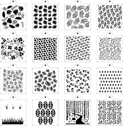 Vista 6 de 16 piezas de plantillas de horneado de 5.5x5.5 pulgadas para glaseado real, galletas de aerógrafo; plantillas de galletas de azúcar, pintura