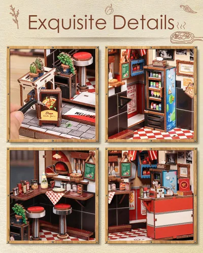 Vista 5 de Kit de rincón de libros Cutefun - Kit de casa de muñecas en miniatura de bricolaje para adultos y adolescentes, kit de construcción de mini casa