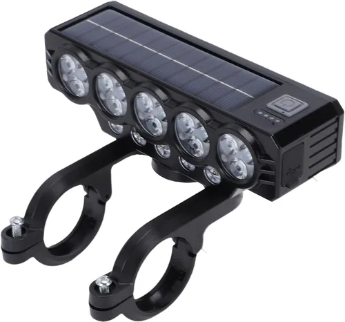 Vista 4 de SUNGOOYUE Multifunctional Rechargeable USB Solar Bike Light with Horn, Safe Companion When Cycling, Two Charging Options