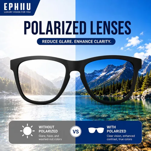 Vista 3 de EPHIU Polarized Sports Sunglasses for Men Women Lightweight TR90 Running Sunglasses with UV400 TAC Lenses for Cycling Fishing