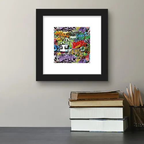 Vista 4 de Trends International Gallery Pops Nickelodeon Teenage Mutant Ninja Turtles: Mutant Mayhem - Arte de pared con patrón de graffiti, versión enmarcada