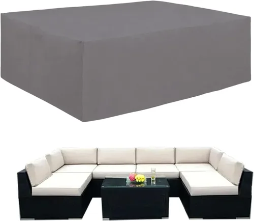 Vista 13 de Easy-Going Funda resistente 600D para muebles de patio, juego de mesa y silla rectangular al aire libre, funda impermeable para exteriores