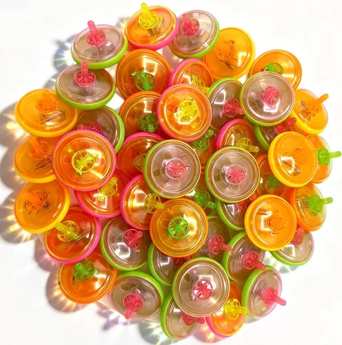 Vista 4 de PROLOSO 100 piezas iluminan para arriba Spinning Tops LED intermitentes con giroscopio