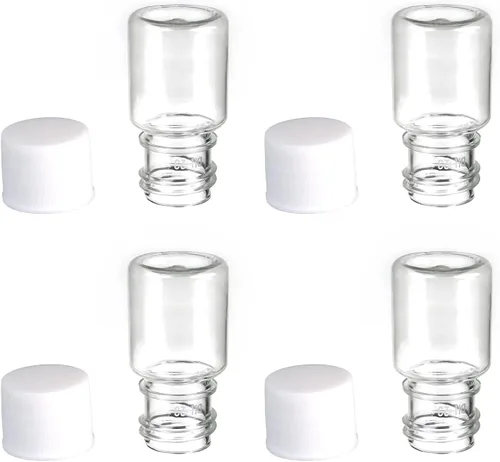 Vista 2 de Bettomshin 50 botellas de plástico PE de 0.2 fl oz (grado alimenticio), botella de reactivo de laboratorio de boca ancha, sellado de botellas
