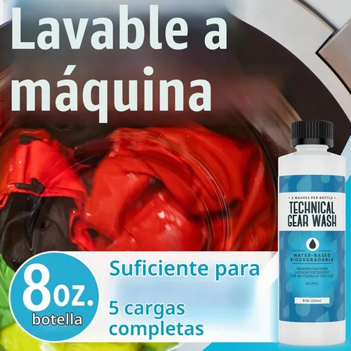 Vista 4 de [5 cargas] Detergente técnico para lavado de engranajes para ropa renovada – Detergente concentrado y seguro para mantener el equipo DWR – Lavado