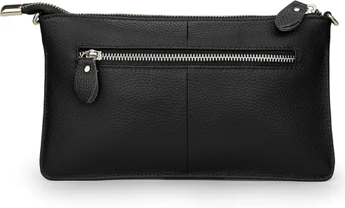 Vista 6 de YALUXE Clutch Wristlet - Cartera de piel auténtica con bloqueo RFID y cadena de hombro
