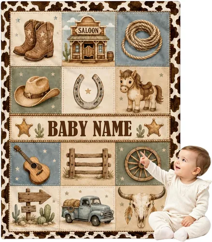 Vista 20 de Manta de bebé personalizada para niñas y niños, manta de bebé personalizada con nombre, mantas personalizadas con nombre para niños, manta de Linda