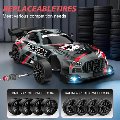 Vista 6 de Coche RC para niños, coche de deriva de control remoto de alta 2-negro