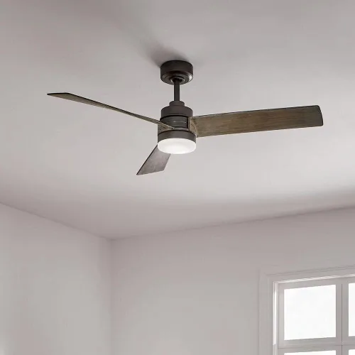 Vista 2 de Kichler 300275NI Spyn Ventilador de techo de 52 pulgadas con luces LED y control de pared, níquel cepillado
