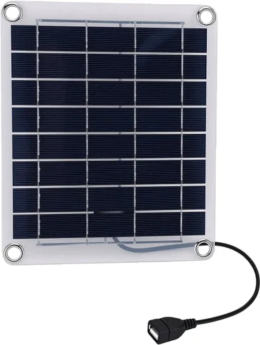 Vista 7 de Solar Powered Ceiling Fan 10W USB Dual Power, 16.5in