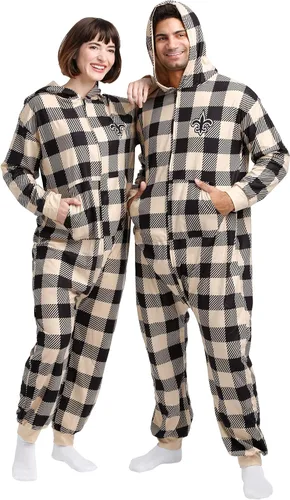 Vista 51 de FOCO Unisex NFL Team Logo Pajamas One Piece Onesie Patrón feo navideño