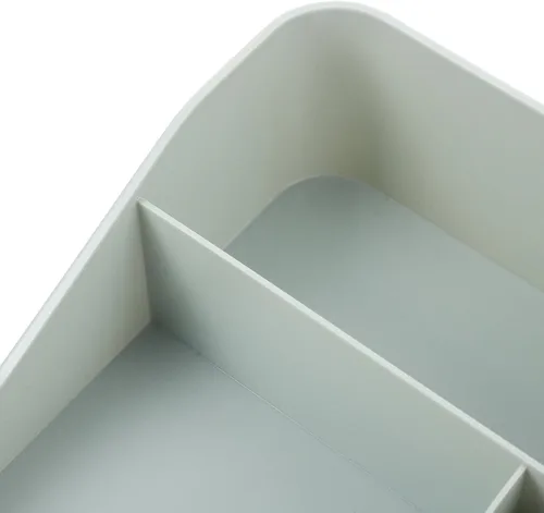Vista 8 de Cabilock Organizador de maquillaje para encimera de baño, estante de almacenamiento de plástico, soporte para brochas de maquillaje, organizador
