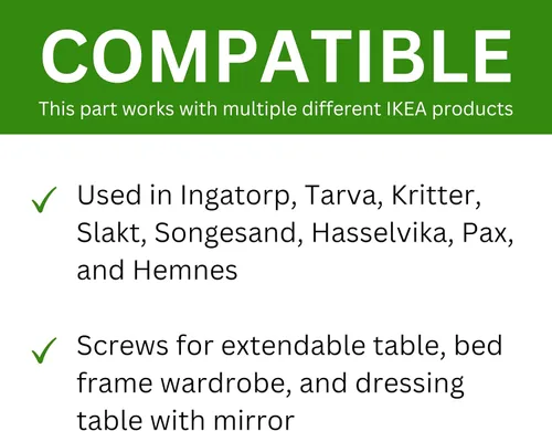 Vista 6 de Spare Hardware Parts Marco de cama y tornillo de escritorio (IKEA Parte #105307) (paquete de 8)