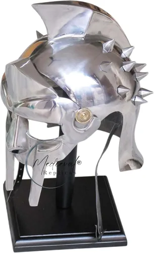 Vista 5 de Medieval Replicas Casco antiguo de metal gladiador Maximus Arena de tamaño completo