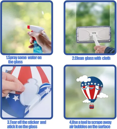 Vista 4 de CCINEE Adhesivo patriótico para ventana del 4 de julio, Día de la Independencia de Estados Unidos para decoración de vehículos del hogar del Día