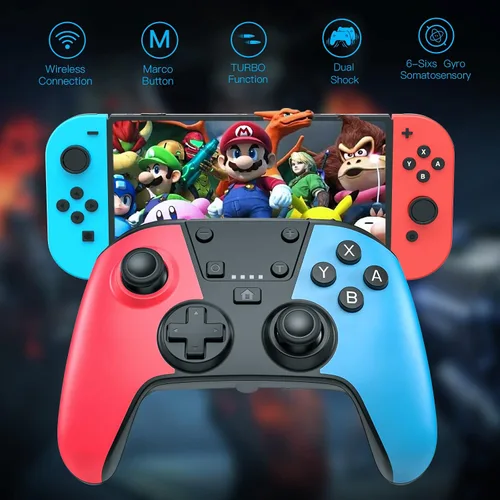 Vista 2 de Controlador inalámbrico para interruptorinterruptor OLED, Rahaat Switch Pro controlador remoto Gamepad Joystick para consola de interruptor