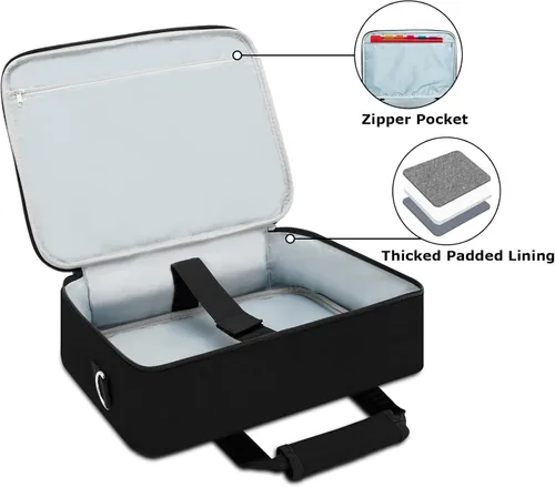 Vista 3 de Funda de transporte para proyector, bolsa para proyector con bolsillos de almacenamiento para accesorios y correas de hombro ajustables, bolsa