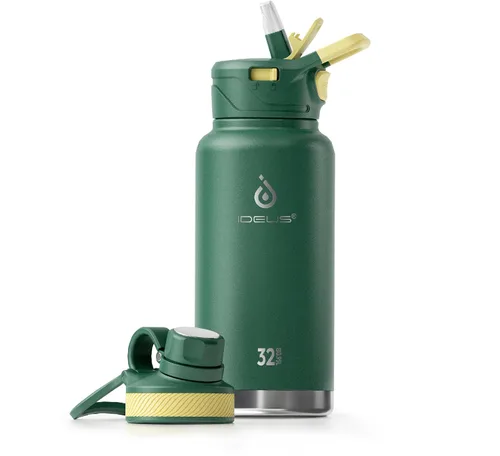 Vista 58 de IDEUS Botella de agua aislada de 12 onzas, botella de agua aislada de acero inoxidable para la escuela, botellas aisladas con pajitas a prueba