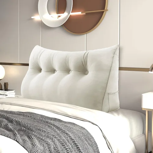 Vista 20 de Almohada de cuña para cabecero de cama Almohada pequeña de refuerzo para cabecera Almohada de lectura para sentarse en la cama para adultos, cojín