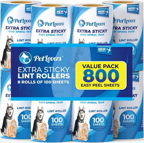 Vista 16 de PetLovers Juego de Rodillos de Pelusa Extra Adhesivos de Gran Valor para la Eliminación de Pelo de Mascotas, Removedor de Pelusa para Perros y Gatos