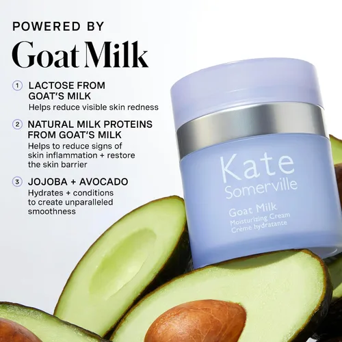 Vista 2 de Kate Somerville Crema hidratante de leche de cabra – Hidratante facial diario profundamente hidratante para piel seca, tensa y sensible, 1.7 onzas