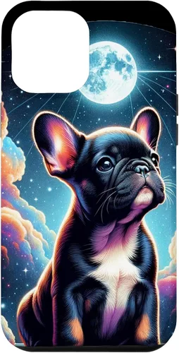 Vista 25 de Funda para iPhone SE (2020) / 7 / 8 Bulldog Francés Puppy Under The Moon In Space