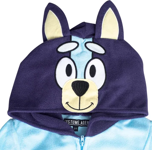 Vista 7 de Disfraz colorido de Halloween para perro, disfraz de cosplay con cremallera y capucha para niños y niñas