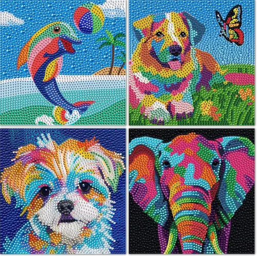 Vista 13 de UiSdfuy Kits de arte de diamantes para niños, artes y manualidades de 8, 9, 10, 11 y 12 años, arte de diamantes para niños, arte de gemas paquete