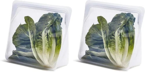 Vista 14 de Stasher Mini bolsas de silicona reutilizables de alta calidad, paquete de 2, aguamarina, 28 onzas Food-Safe Silicone, Eco-Friendly, Reusable