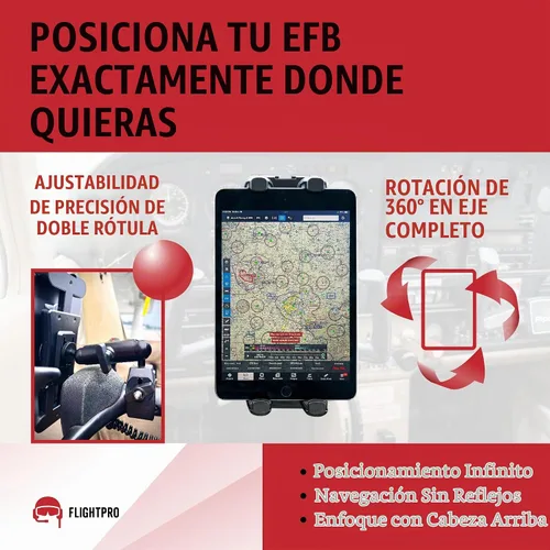 Vista 5 de FlightPro ProAviator - Soporte de yugo para iPad Pro, Mini, teléfonos