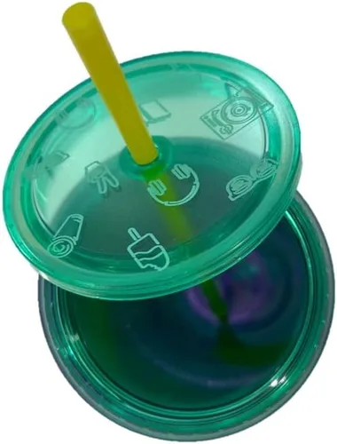 Vista 4 de Starbucks Vaso de vaso frío Venti 24 oz Verano 2022 (Emoji de burbujas moradas)