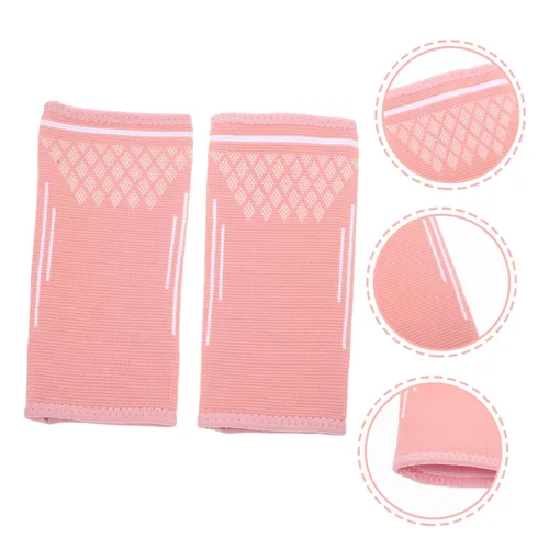 Vista 6 de 1 par de muñequeras de voleibol deportivas elásticas para mujer, manga acolchada para el codo para mujer, mangas de compresión cómodas