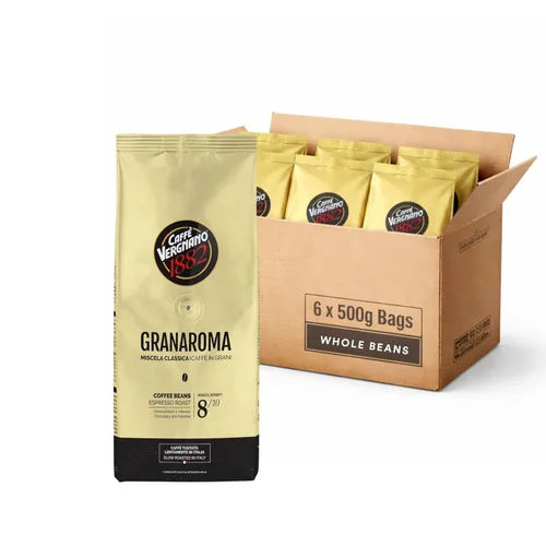 Vista 12 de Caffe Vergnano 1882 Antica Bottega Espresso de grano entero arábica tostado medio – Granos de café italianos chocolate, nueces y notas de caramelo