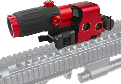 Vista 3 de 558+G33 - Mira híbrida holográfica óptica con lupa G33, mira refleja de punto verde/rojo 558 + combo de lupa G33 3X, multiplicador de liberación