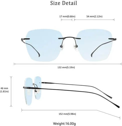 Vista 4 de LifeArt Pure Titanium Frame Glasses/Blue Light Blocking Reading Glasses, Reduce Eyestrain, Stylish for Men and Women