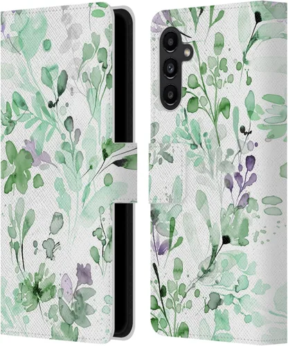 Vista 263 de Head Case Designs Officially Licensed Ninola Beige Wild Grasses Leather Wallet Case Compatible with Samsung Galaxy A07 4G