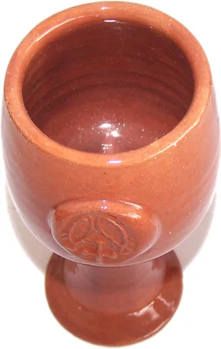 Vista 5 de Holy Land Market Cáliz de Comunión Cáliz de Vino Bíblico Terra Cotta - Marrón