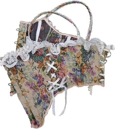 Vista 6 de Corsé con realce para mujer, estilo victoriano, cinturón steampunk, pirata, renacentista, corsé con correas