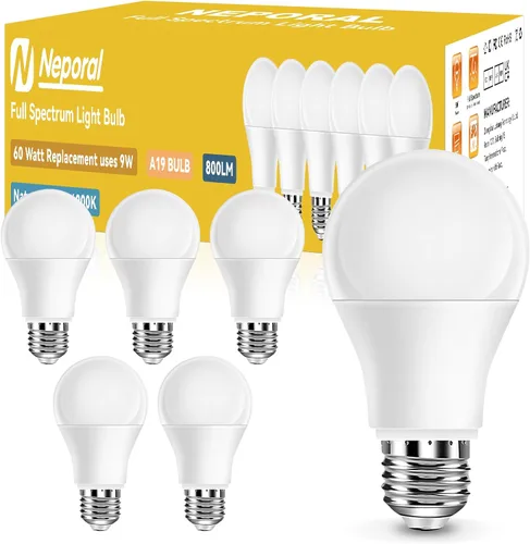 Vista 17 de Neporal - Foco de luz de espectro completo de 15 W, focos de luz solar natural sin UV de 2700 K, foco LED de 15 W equivalente a 100 W, CRI 90+, sin