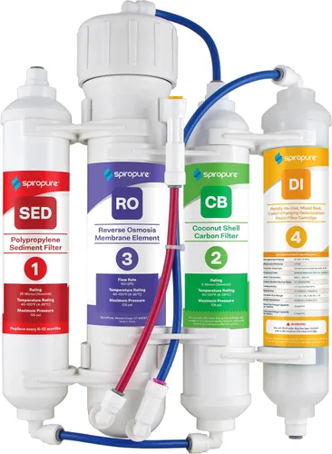 Vista 11 de SpiroPure SP-RO300AQ Sistema de filtro de agua portátil RO Apartamento RO, 150 GPD Osmosis inversa de encimera de 3 etapas para agua potable