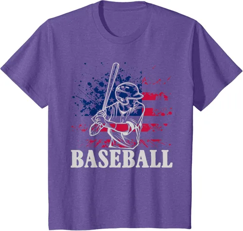 Vista 58 de Camiseta de béisbol deportiva estadounidense con bandera estadounidense, Negro, S