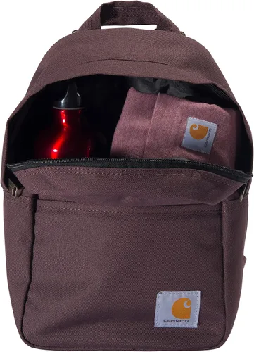 Vista 4 de Carhartt Mini mochila clásica, duradera, resistente al agua con correas ajustables para el hombro, color vino
