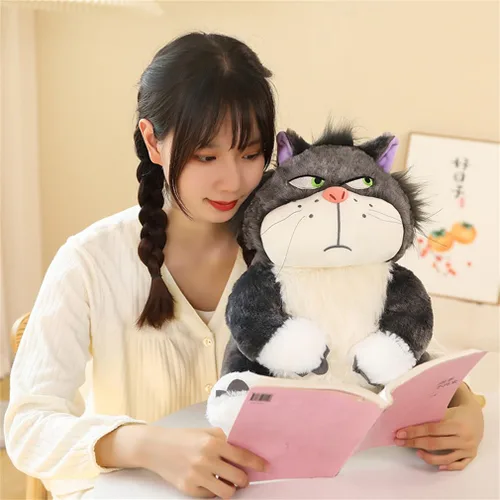Vista 4 de EASELR Juguetes de Peluche de Gato Enojado de 12 Pulgadas, Lindo Gatito de Peluche Suave Kawaii Anime Gato Negro Malvado de Peluche para Cumpleaños