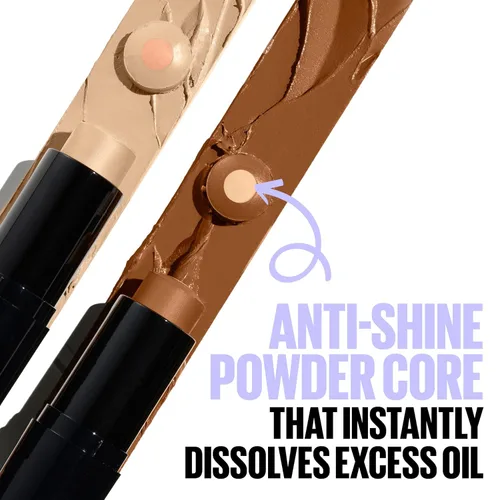 Vista 7 de Maybelline Fit Me Shine-Free + Balance Barra de Base, Maquillaje Facial Multiusos y Barra de Contorno Para Cobertura Natural y Mate, Porcelana, 1