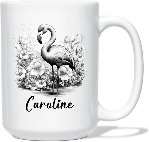 Vista 20 de Taza de café con nombre personalizado de oso de 11 y 15 onzas, taza de cerámica blanca con dibujo a lápiz de oso personalizado, regalo para niños